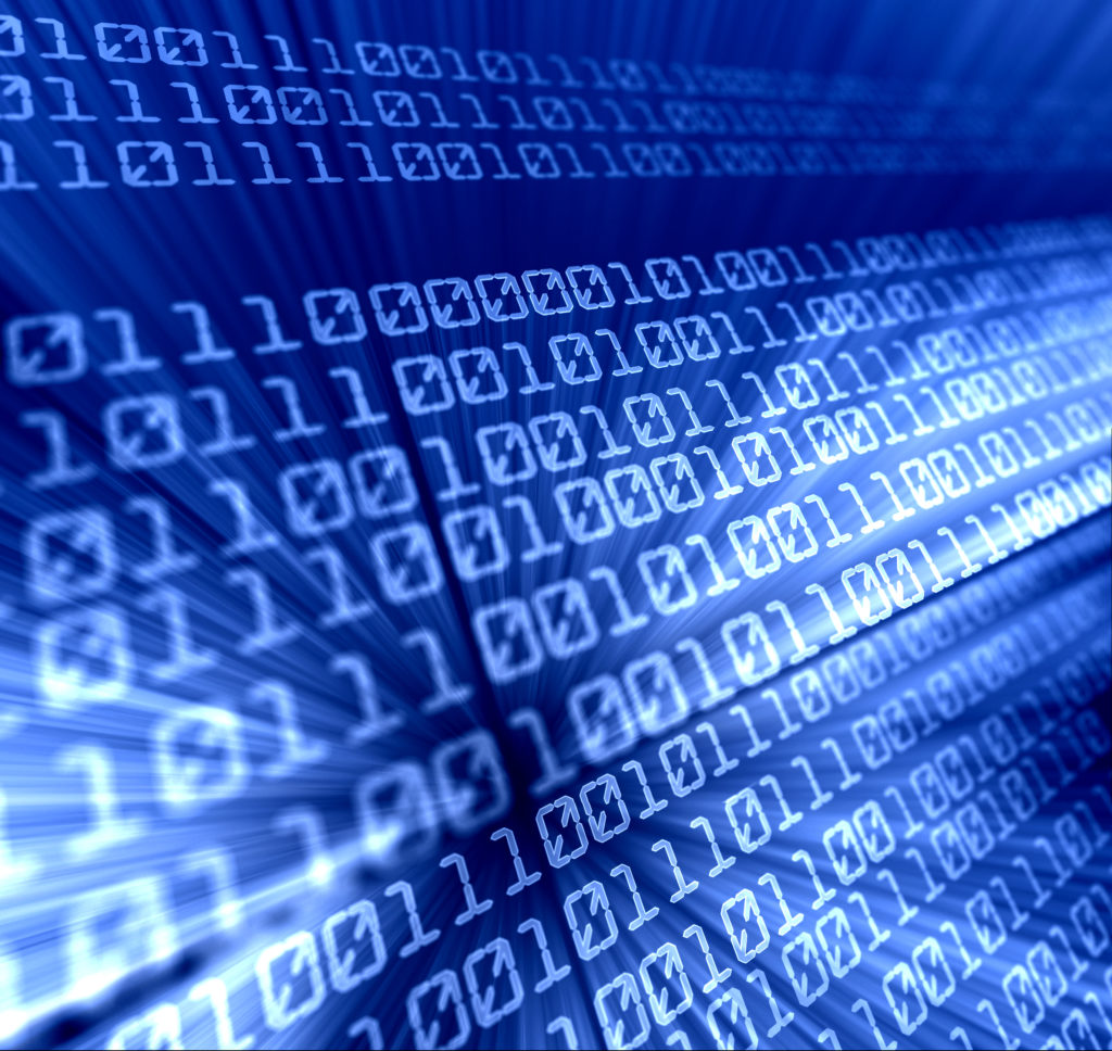 Illustration of computer binary code 3d blue background eCQM Certification